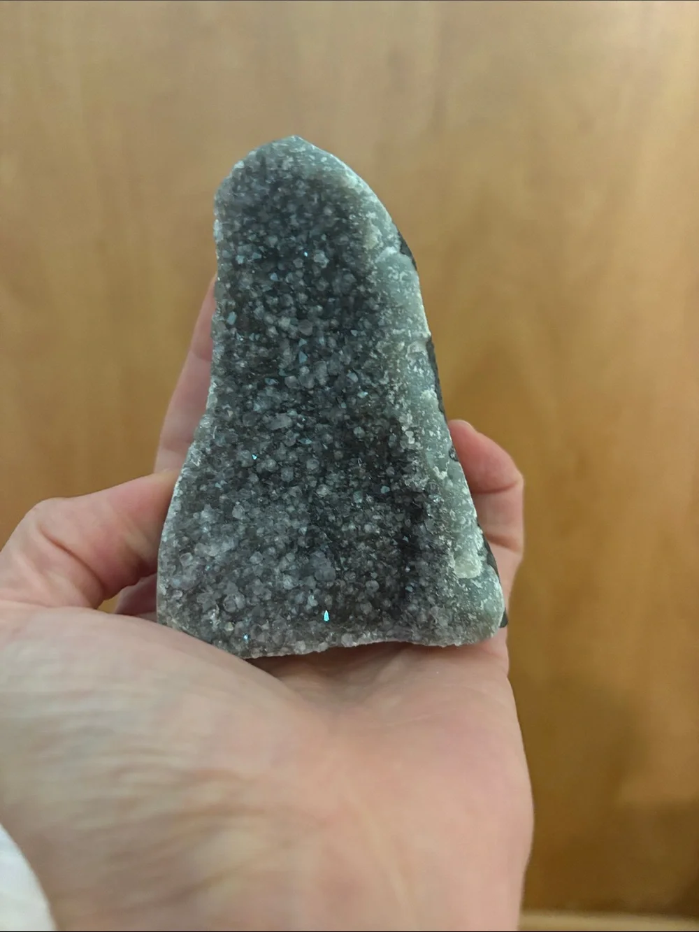 Black Galaxy Amethyst Druzy Geode Crystal Specimen Natural Sparkling Rock 3